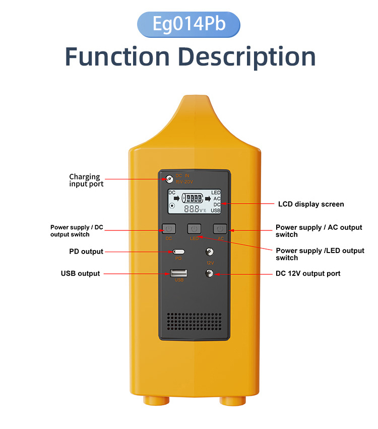 Eg014Pb portable power station function introduction