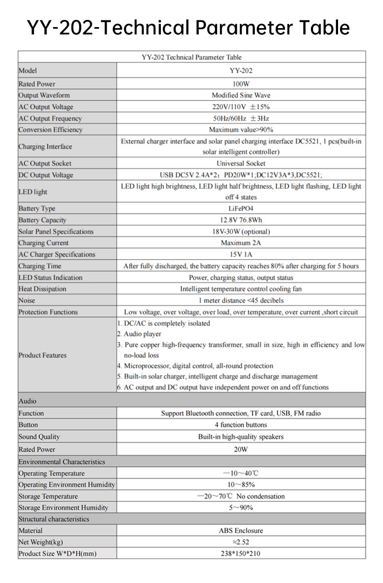 YY-202 Music Power Station: Lightweight and Efficient, the Perfect Blend of Outdoor Energy and Music