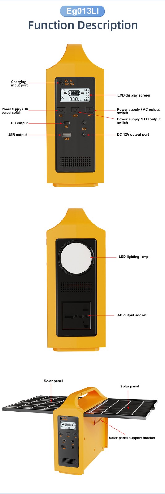 Lightweight and portable, worry-free power station – Eg013Li Portable Power Station